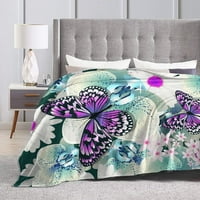 Пеперуди и цветни шаблони Румоне хвърлете одеяло ултра мек уютен декоративен фланелен одеяло за домашно легло диван стол пътуване 60x50in