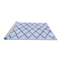Ahgly Company Machine Pashable Indoor Square Solid Blue Modern Area Cugs, 4 'квадрат