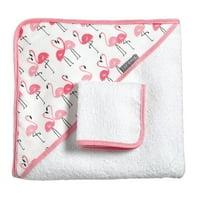 Коул качулка кърпа и кърпа комплект Фламинго