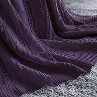 Кабелни плетени одеяла за диван за диван, меко уютно одеяло за хвърляне, 50 60