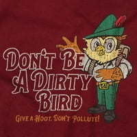 Дърво сова не бъди мръсна птица ретро мъжки графични тениски тийнейджъри brisco марки 3x