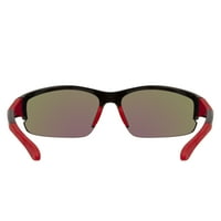 Piranha Eyewear Victory лъскави черни слънчеви очила с червени храмове и леща с червено огледало