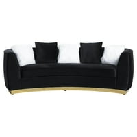 Класически черен кадифена диван + любовен сеат + стол от Acme Achelle LV01045-