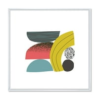 Дизайнарт 'абстрактно цветно геометрично изкуство колаж ИИ' модерна рамка платно за стена арт принт
