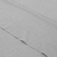 Гап Начало прежда боядисани органичен памук Шамбре райе легло лист комплект, дълбок джоб, ЦАР, сиво, 4бр