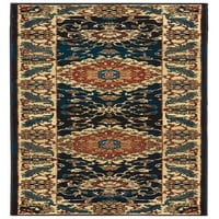 Давина традиционен ориенталски килим, Син Червен 1, 2х8