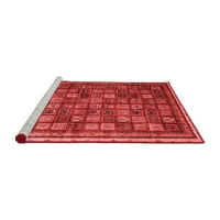 Ahgly Company Machine Pashable Indoor Square Oriental Red Modern Area Cugs, 6 'квадрат