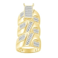 Белият естествен диамантен годеж и сватбена трио лента пръстен, комплект в 14k жълто злато, покрито със сребро, размер на пръстена-5.5