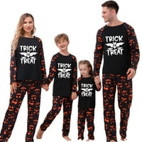 Семейно съвпадение на Хелоуин пижама комплект принтиране на принт празник pjs сияние в тъмно сънливо облекло за мъже за мъже жени