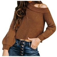 Pimfylm дамски жилетка дамски пуловери Кардиган плюс размер Khaki S