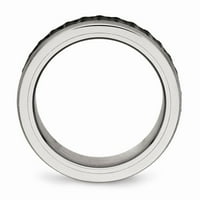 Неръждаема стомана четка полиран черен IP текстуриран пръстен