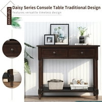 Конзолна таблица на серията Daisy Традиционен дизайн с две чекмеджета и долния рафт