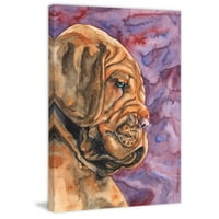 Дог де Бордо кученце живопис печат върху опаковано платно