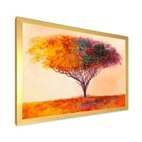 Дизайнарт 'Импресионистичен Пейзаж Цветно Абстрактно Дърво' Модерен Арт Принт