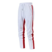 Мъже теглещи панталони спортни джогинг дъна за джоггери фитнес суитчър панталони бял xl