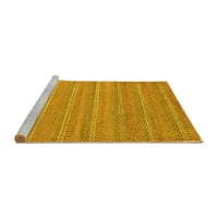 Ahgly Company Machine Wareable Indoor Rectangle Southwestern Yellow Country Area Rugs, 4 '6'