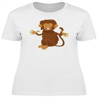 Забавна маймуна готина карикатура тениска жени -Маг от Shutterstock, женска голяма