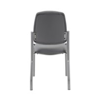 Boss Office Products Тежка безмитна винил стол за гости на средата на гърба за прием, среща, конферентна зала - сив, капацитет