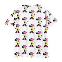 Mickey & Friends Funny Graphic Crew Neck Thrish for Girls Boys, Mickey Mouse Небрежни върхове на ризата