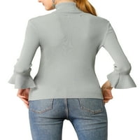 Уникални изгодни Дамски ръкави Поло плетена пуловер риза