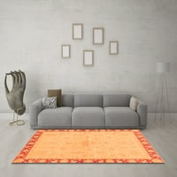 Ahgly Company Indoor Rectangle Oriental Orange Traditional Area Rugs, 8 '12'