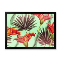 Дизайнарт' винтидж тропически цветя седми ' традиционна рамка Арт Принт