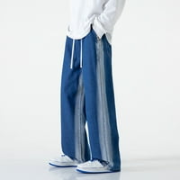Entyinea Mens Cotton Pants Slim Joggers Workout Панталони за пускане на суитчъри туризъм синьо 3xl