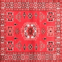 Ahgly Company Indoor Square Geometric Red Traditional Area Rugs, 8 'квадрат