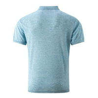 Мъжки тениски за лятна проницателност Мъжки твърди поло влага с късо ръкави ризи Небрежни ревели Половин цип пуловер Атлей за