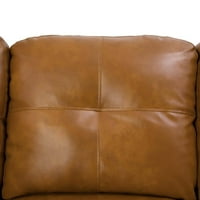 Мамспийс хол секционен диван с табуретка за съхранение, Модерен ПУ кожен Г-образен диван диван-Жълт