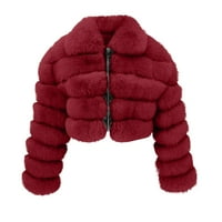 Ватирано яке за жени, жени сгъстяване на топло зимно палто с качулка надолу парка fau fur Outdoor overcoat дълъг яке