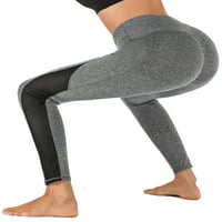 Яавии Плетиво Йога клин със странични джобове за жени висока талия фитнес фитнес бягане тренировка панталони