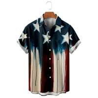 Мъжете модна блуза топ патриоти стил печат Хавай лято отхвърлете яка риза мъжки мъжки независимост ден флаг 3d цифров печат персонализиран