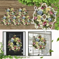 Пролетна дъгова хортензия венец дъгови цветя Гарланд входна врата Декор за дома
