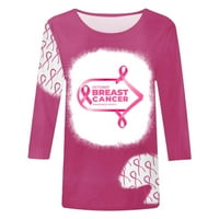Yourumao Fall се занимава с ризи за рак на гърдата жени розова панделка Графични тийнейджъри смешни ръкави върхове облечени ежедневни блузи за рак на гърдата Подаръци за