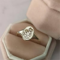 Lulshou Fashion Trend Metal Retro Geometric Gold Knuckle Flower Jewelry Gift