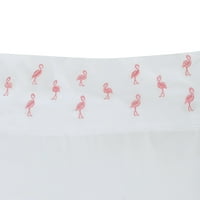 Монтего Бей Фламинго 3-парче бродиран лист комплект близнак