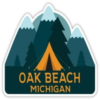 Oak Beach Michigan Souvenir Vinyl Decal Sticker Camping Design Design