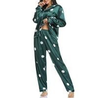 Simplmasygeni Pajamas for Women Clearance лято зима плюс размер дамски моден печат Домашен носене на костюм от две части с дълъг ръкав пижама комплект