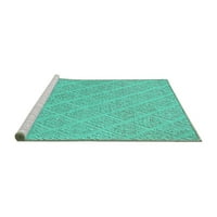 Ahgly Company Machine Pashable Indoor Rectangle Oriental Turquoise Blue Industrial Area Rugs, 2 '3'