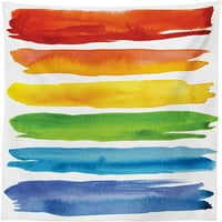 Цветна площадка на открито, акварекулирани линии с цветова схема на дъгата акрилна боя дизайн отпечатък, декоративен миещ се пикник