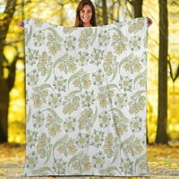 Одеяло, хвърлете одеяло меки фланелни одеяла кралица размер, уютно растение цвете по -топъл комфорт с висока дишане сряда одеяло