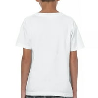Tee Hunt Цветна тениска на младежката тениска Dean Russo Neon Dinosaur модел, бяло, средно