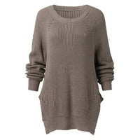 Caicj пуловери за жени жени модни ежедневни пуловер пуловер с дълъг ръкав кръгла шия куха плетка топ мъжки графични пуловери