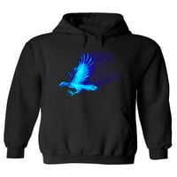 Blue Fire Hawk Hoodie Men -Маг от Shutterstock, мъжки 3x -голям