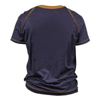 Мъжки фитнес дрехи Мъжки тениска Raglan ретро късо ръкав кръг за печат на шията за печат