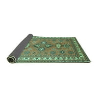 Ahgly Company Indoor Square Persian Turquoise Blue Traditional Area Cugs, 4 'квадрат