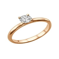 D-F срещу Moissanite годежен пръстен обикновен класически 14k злато