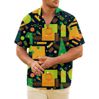 Мъжката риза Винтидж ретро 80-те 90-те Геометрична модна мека арт печат графична тениска за млади хора за открито всеки ден