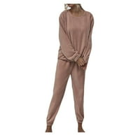 fvwitlyh nighties за тийнейджъри цвят солиден костюм за износване носете фланела 1set свободно време жени панталони жени памучно